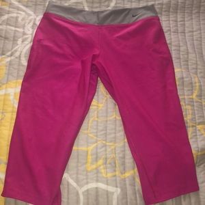 Pink Nike Capris w/ Gray Band